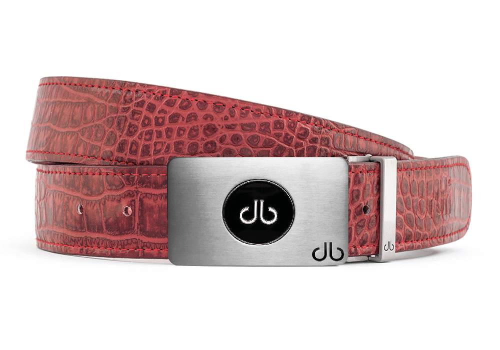 Burgundy / Ballmarker Crocodile Leather Belts Druh Belts USA