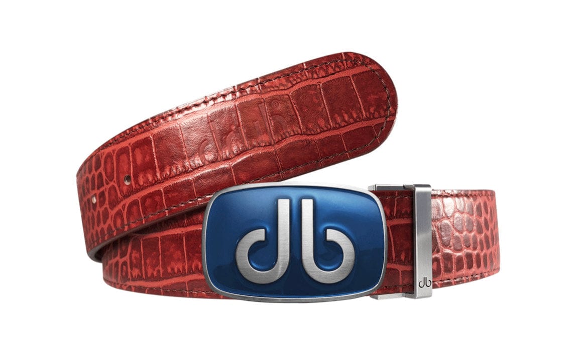 Burgundy / Big & Gaint Crocodile Leather Belts Druh Belts USA