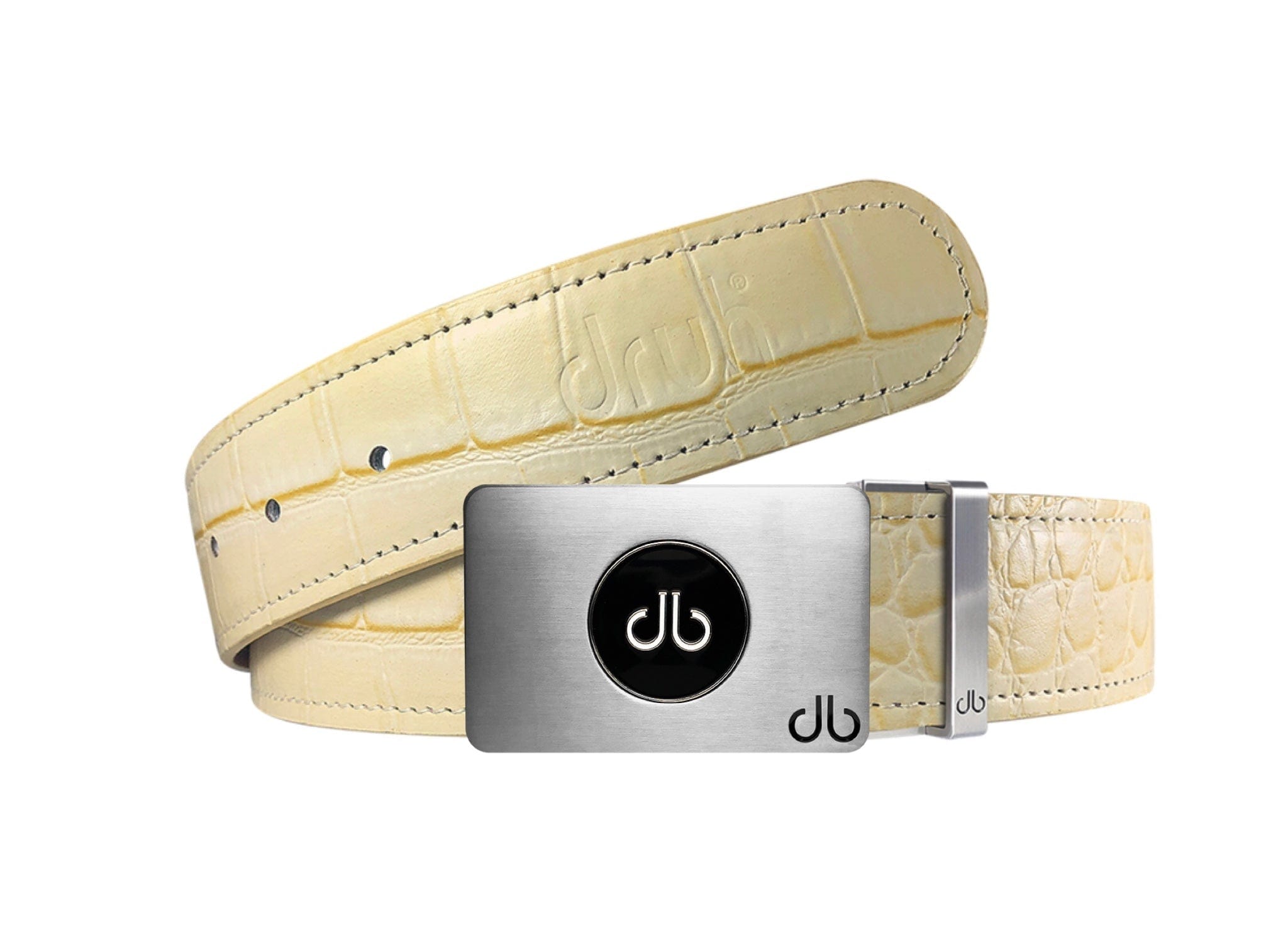 Cream / Ballmarker Crocodile Leather Belts Druh Belts USA