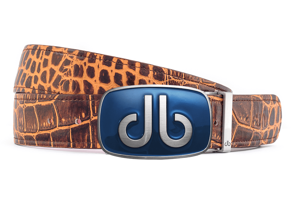 db Big & Gaint Blue Crocodile Brown Belts Druh Belts USA