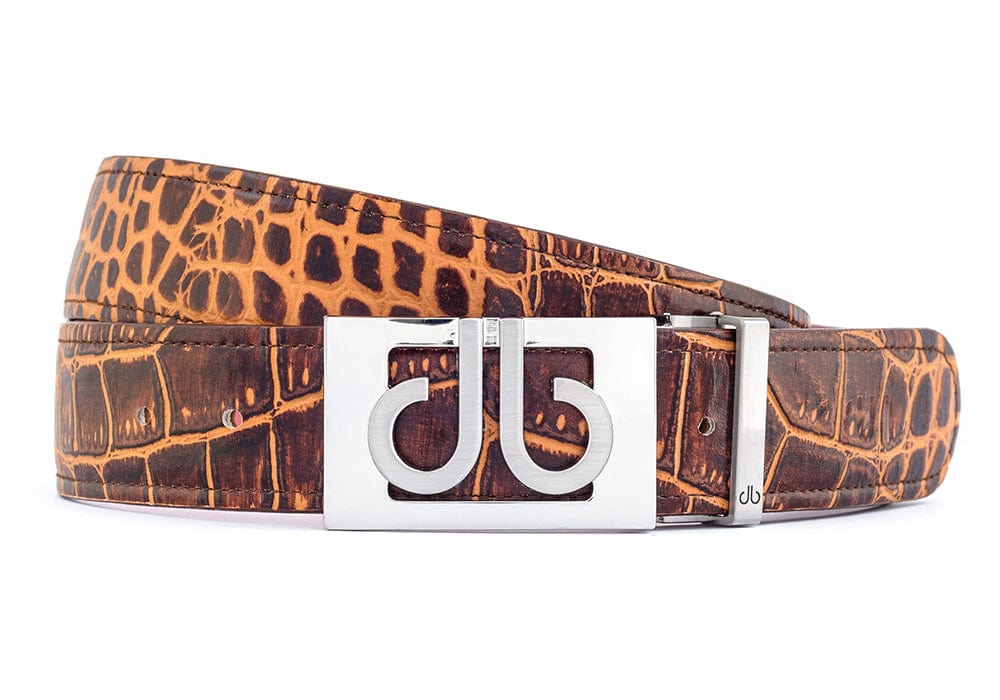 db Cut Out Crocodile Brown Belts Druh Belts USA