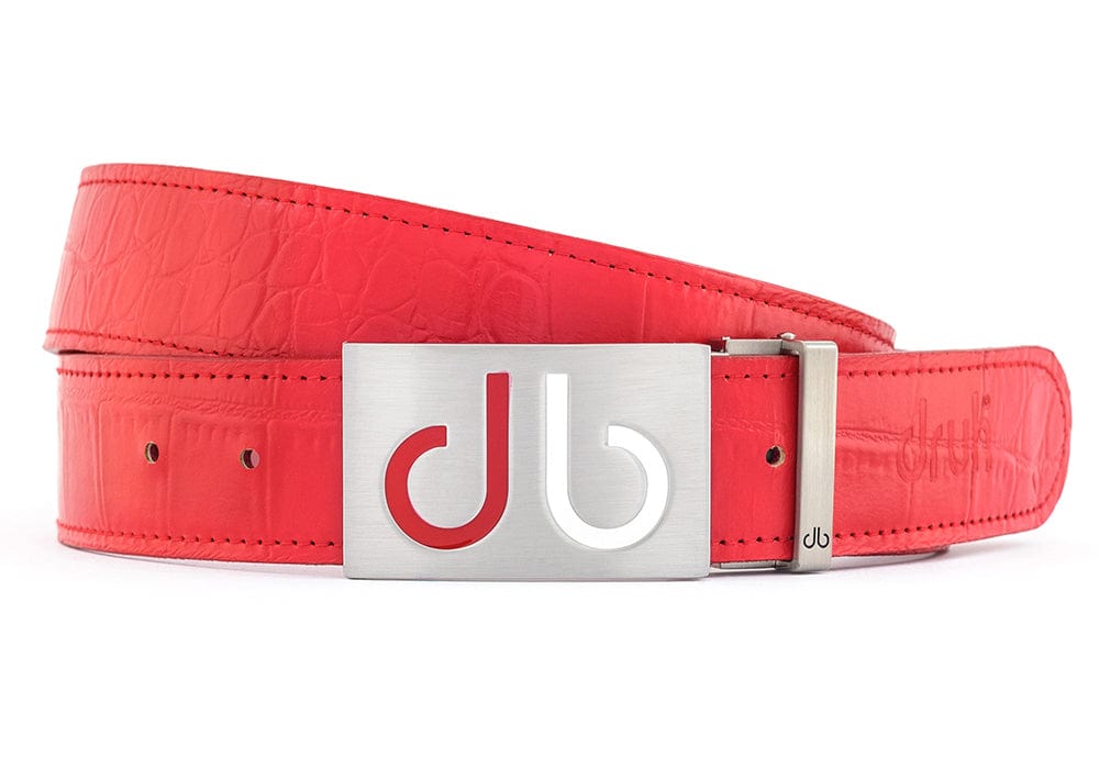 db Infill Red & White Crocodile Red Belts Druh Belts and Buckles | US & Canada