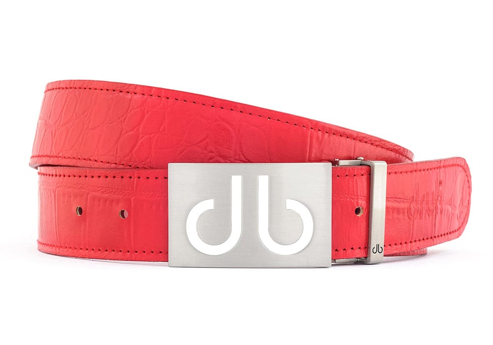 db Infill White Crocodile Red Belts Druh Belts and Buckles | US & Canada