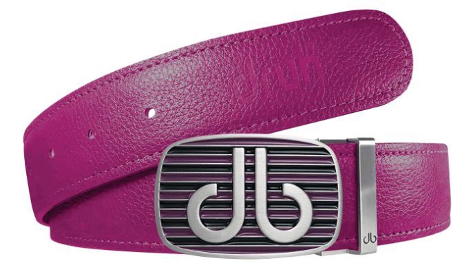 Fushcia / Stripe Full Grain Leather Belts Druh Belts and Buckles | US & Canada