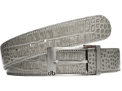 Graphite Gray / Prong Silver Crocodile Leather Belts Druh Belts USA