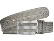 Graphite Gray / Three Bar Crocodile Leather Belts Druh Belts USA