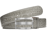 Graphite Gray / Three Bar Crocodile Leather Belts Druh Belts USA