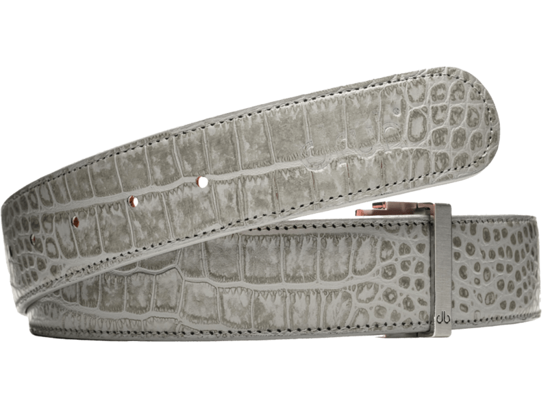 Graphite Grey Crocodile Leather Collection Druh Belts USA