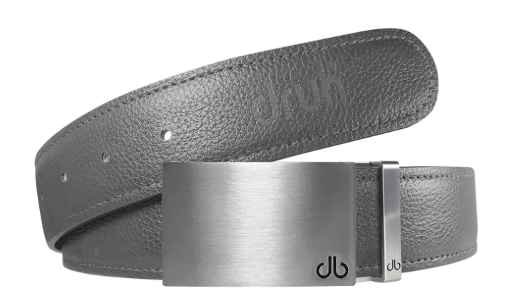 Gray / Silver Block Full Grain Leather Belts Druh Belts and Buckles | US & Canada