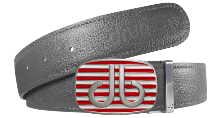 Gray / Stripe Full Grain Leather Belts Druh Belts and Buckles | US & Canada