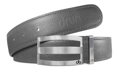 Gray / Three Bar Full Grain Leather Belts Druh Belts and Buckles | US & Canada