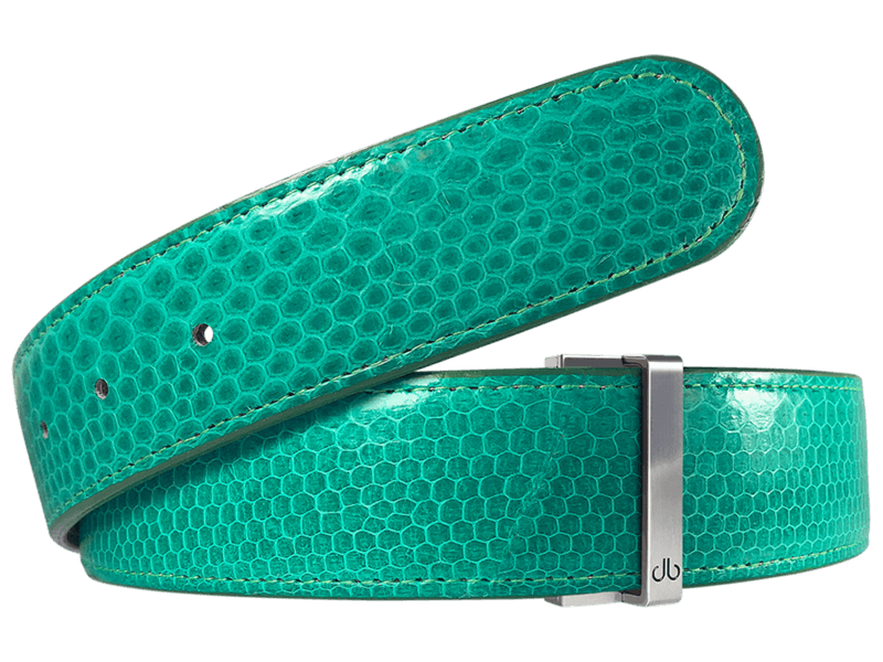 Buy Green Crocodile Embossed Leather Belt 