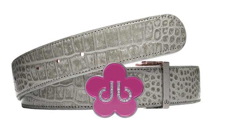 VE310 Tabacco Belt Verthali with Pink Flowers, Cinturones para Mujer