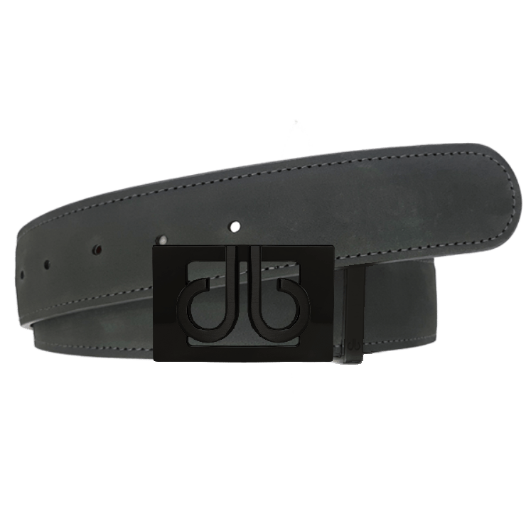 Grey / Matte Black Nubuck (Suede) Leather Belts Druh Belts USA