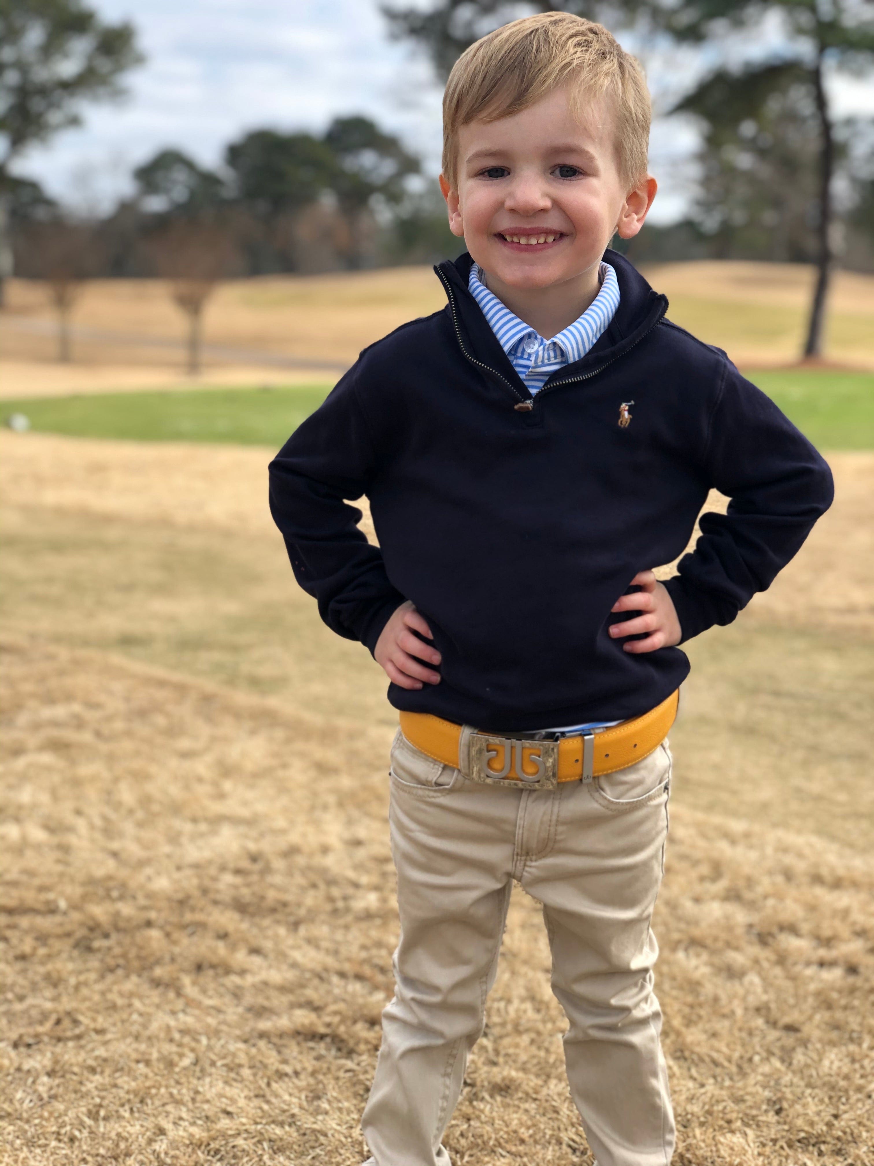 Juniors - Full Grain Yellow Druh Belts USA