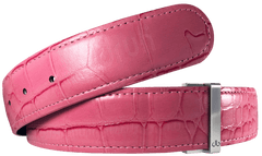 Pink Crocodile Textured Leather Strap