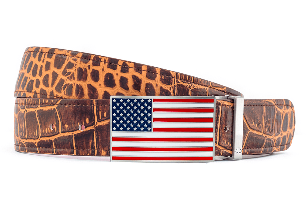 Medium Brown / American Crocodile Leather Belts Druh Belts USA