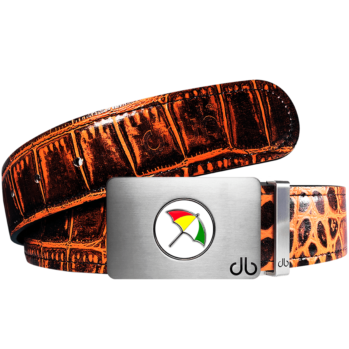 Arnold Palmer Ballmarker Golf Belt Crocodile Leather Red