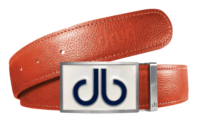 Orange / Double Infill Full Grain Leather Belts Druh Belts and Buckles | US & Canada