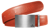 Orange / Silver Block Full Grain Leather Belts Druh Belts and Buckles | US & Canada