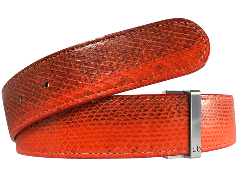 Orange Golf Belt - Snakeskin Leather - Druh Belts