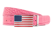 Pink / American Crocodile Leather Belts Druh Belts USA