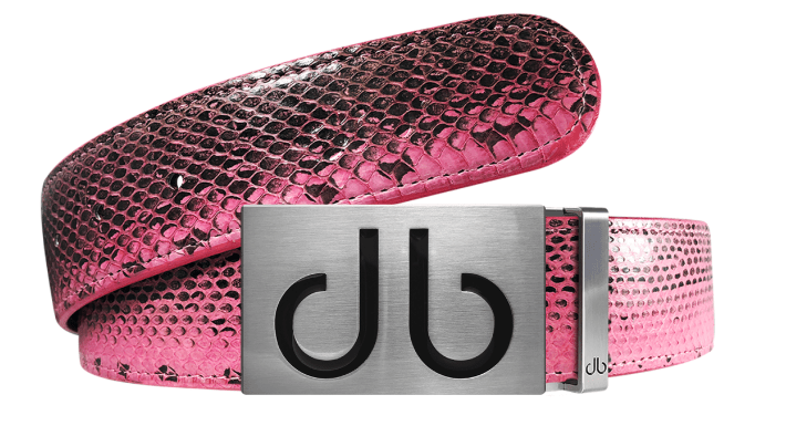 Pink / Infill Snakeskin Leather Belts Druh Belts USA