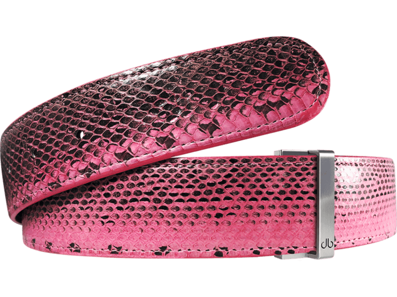 Pink Golf Belt - Snakeskin Leather - Druh Belts