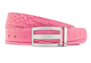 Pink / Three Bar Crocodile Leather Belts Druh Belts USA