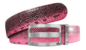 Pink / Three Bar Snakeskin Leather Belts Druh Belts USA