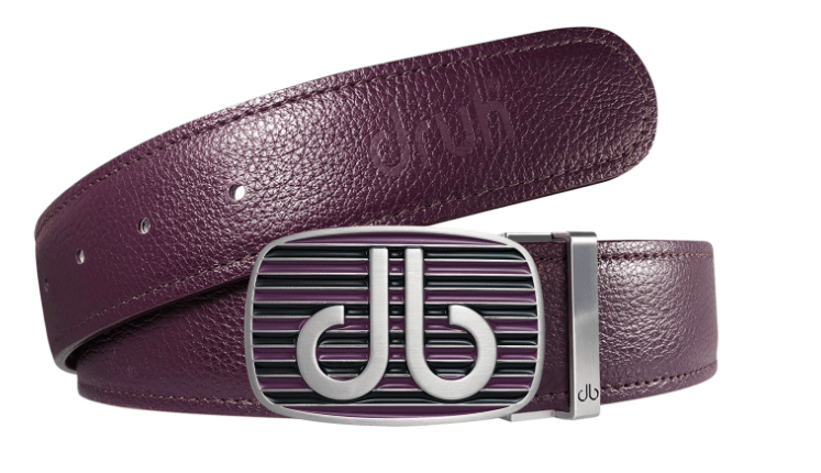 Purple / Stripe Full Grain Leather Belts Druh Belts and Buckles | US & Canada