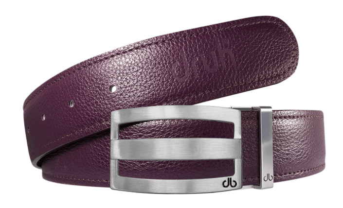 Purple / Three Bar Full Grain Leather Belts Druh Belts and Buckles | US & Canada