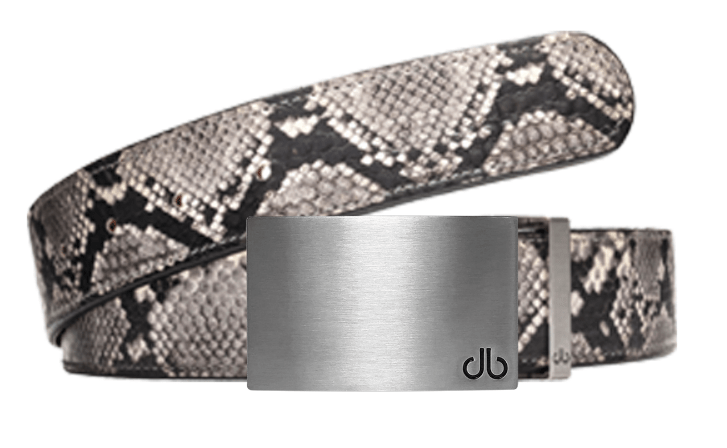 Python / Silver Block Snakeskin Leather Belts Druh Belts USA