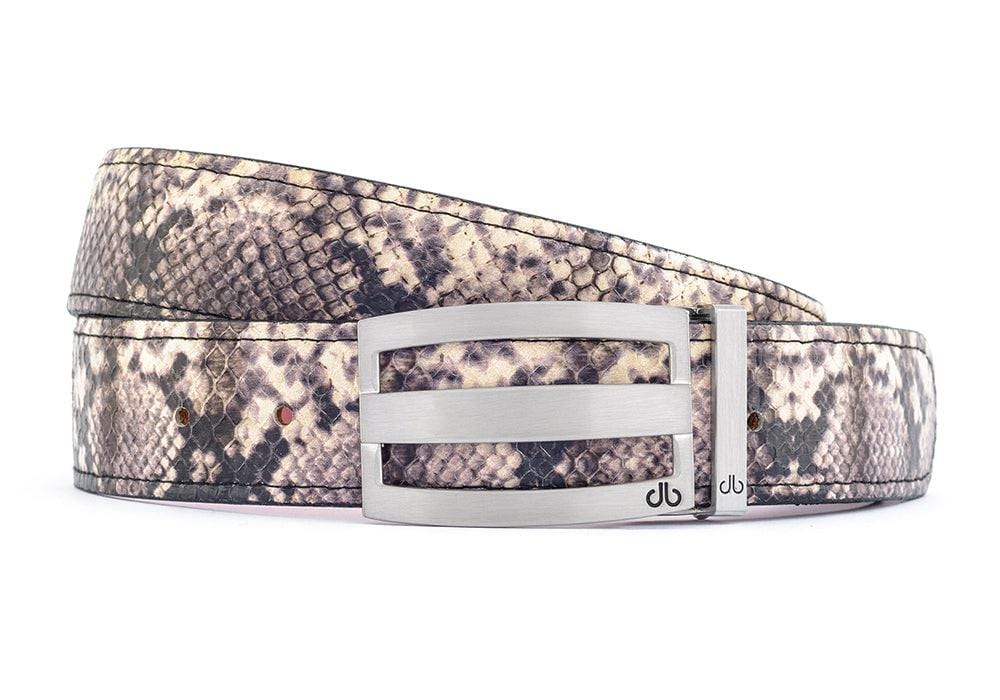 Python / Three Bar Snakeskin Leather Belts Druh Belts USA