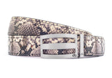 Python / Three Bar Snakeskin Leather Belts Druh Belts USA