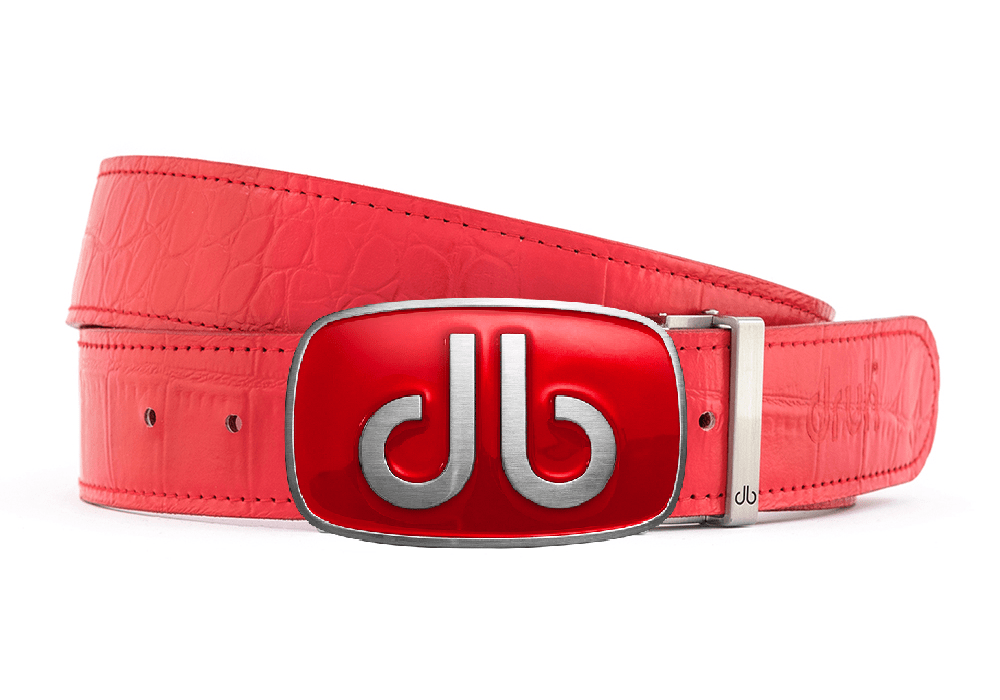 Red / Big & Gaint Crocodile Leather Belts Druh Belts USA