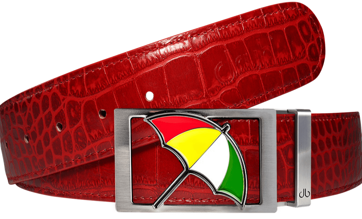 Arnold Palmer Golf Belt Crocodile Leather Red