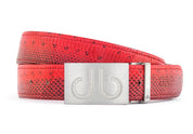 Red / Embossed Snakeskin Leather Belts Druh Belts USA