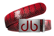 Red / Infill Snakeskin Leather Belts Druh Belts USA