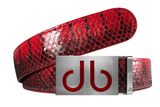 Red / Infill Snakeskin Leather Belts Druh Belts USA