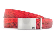 Red / Silver Block Snakeskin Leather Belts Druh USA