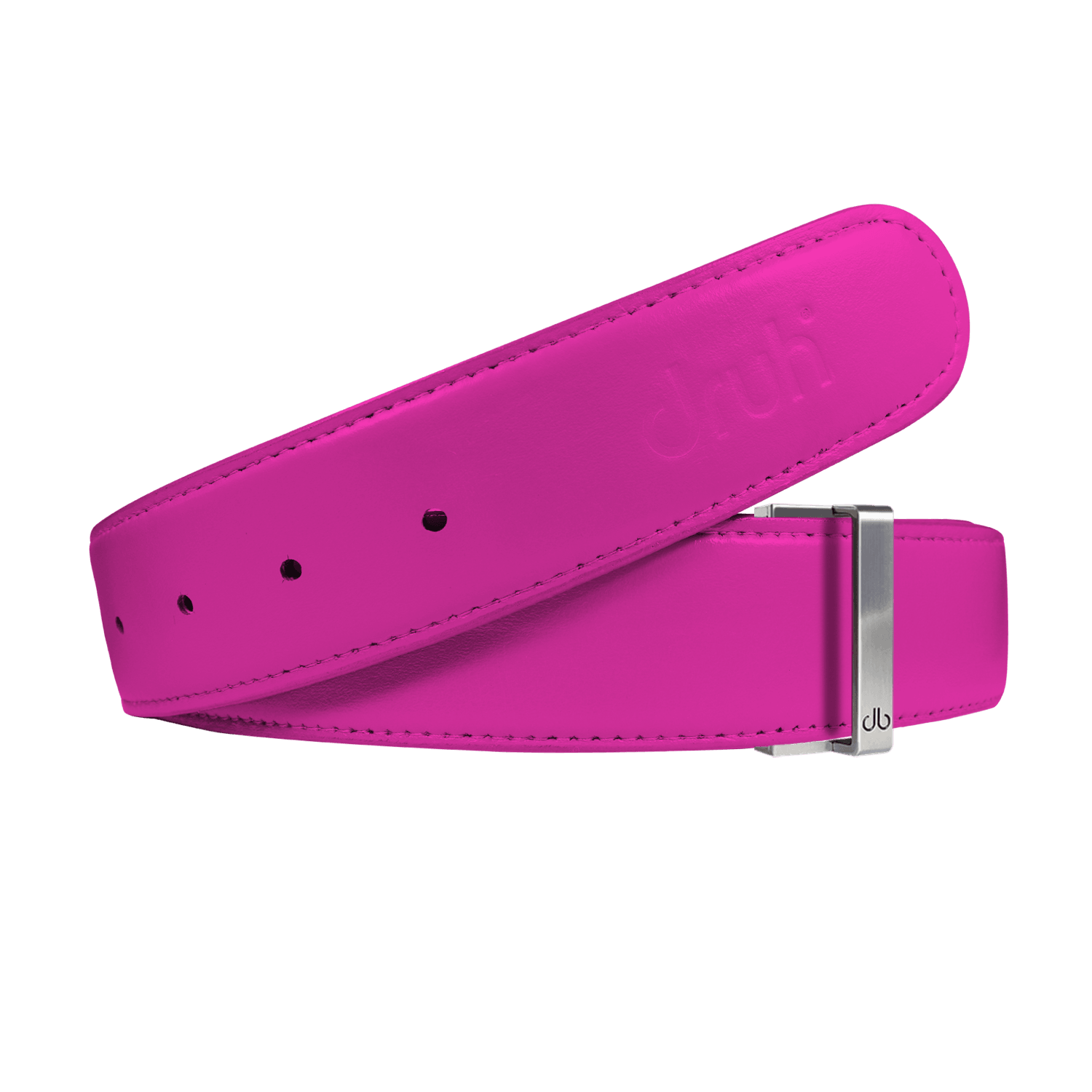 Druh Belts USA Smooth Leather Strap Collection Silver
