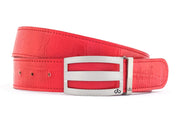 Three Bar Crocodile Red Belts Druh Belts and Buckles | US & Canada