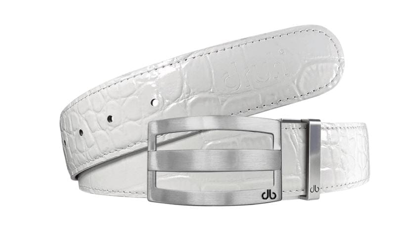 white gator belt - silver buckle