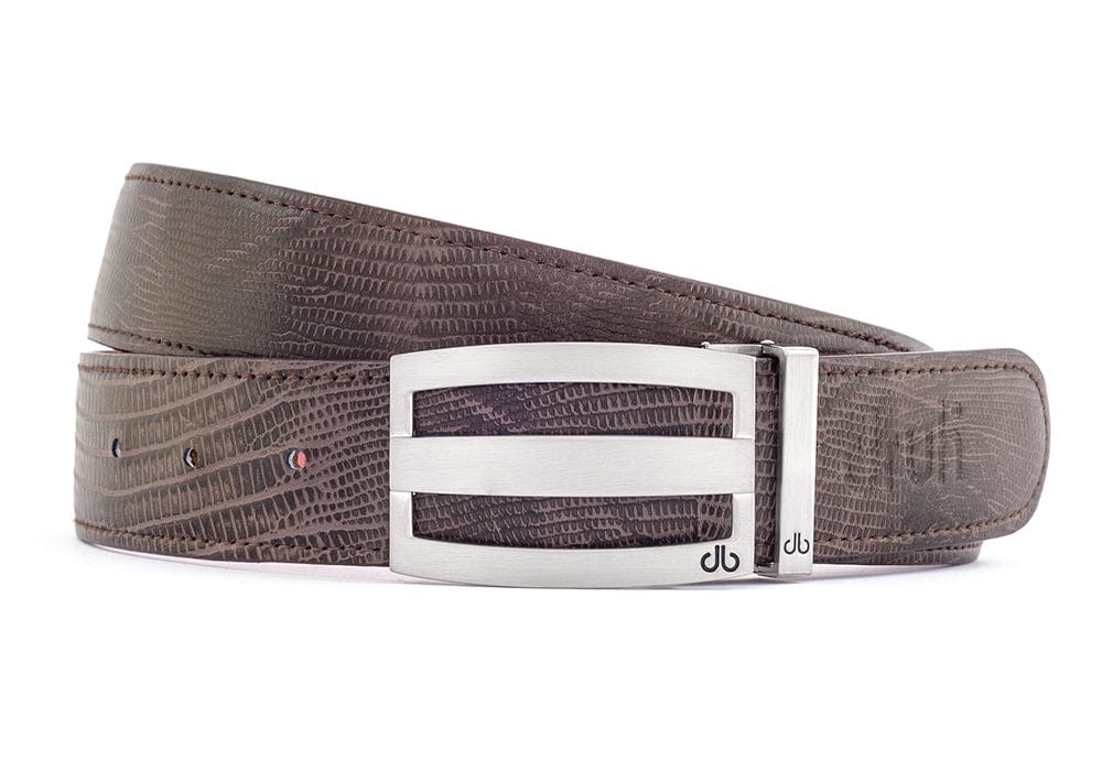 Three Bar Lizard Brown Belts Druh Belts and Buckles | US & Canada