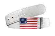 White / American Crocodile Leather Belts Druh Belts USA