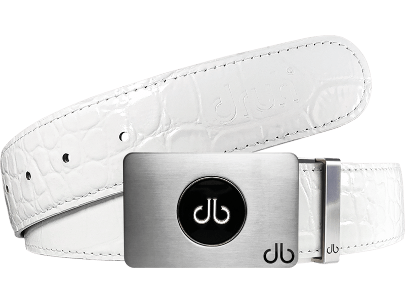 White / Ballmarker Crocodile Leather Belts Druh Belts USA