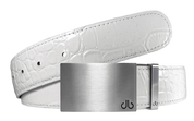 White / Block Silver Crocodile Leather Belts Druh Belts USA