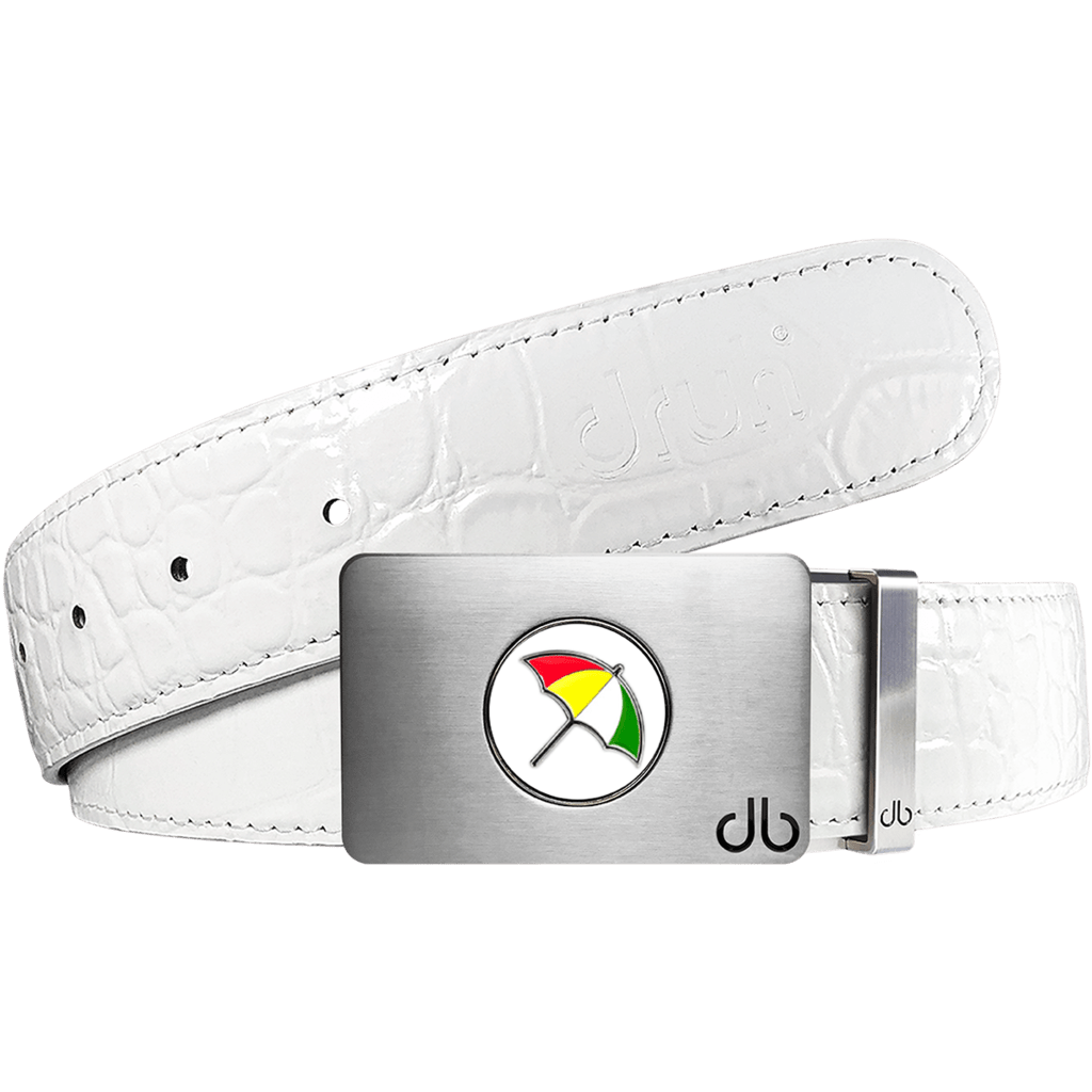 Arnold Palmer Ballmarker Golf Belt Crocodile Leather White