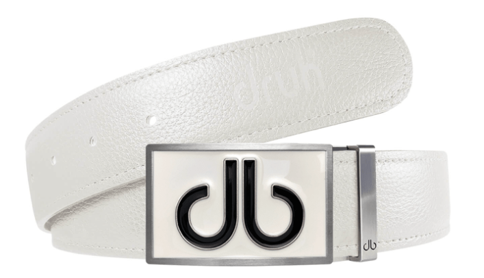White / Double Infill Full Grain Leather Belts Druh Belts and Buckles | US & Canada